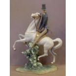 Large Lladro man on horse figure 50cm high approx.