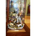 Capodimonte fisherman figure group 48cm high