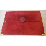 Les Must de Cartier suede leather portfolio folder burgundy colour, with 3 pockets, 27 x 39cm