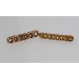Victorian hallmarked 9ct gold chain brooch set with seed pearl and red glass, Chester hallmark,