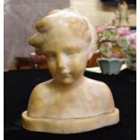 Vintage alabaster boy bust 21cm high approx.