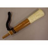 Carved 1920s ivory walking stick handle NB. this item cannot be exported without CITES