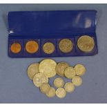 Australian 1981 coin set together with a small quantity of silver coins