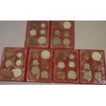 Three Australian decimal & pre-decimal coin sets including 3 x 1966 silver 50c coins