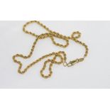 9ct yellow gold twist chain weight: approx 3.2 grams , size: 42 cm length