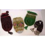 Four good Victorian beaded evening bags
