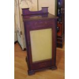 Sheraton revival music cabinet with marquetry inlay, 48cm wide, 102cm high