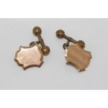 9ct gold fronted vintage cufflinks total weight: approx 5 grams