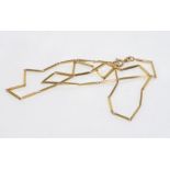 Yellow gold necklace marked 10K weight: approx 6.4 grams, size: approx 46.5cm length