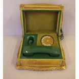 Vintage Telcer gilt timber box telephone 31.5cm wide
