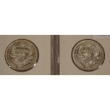 Two Australian 1927 Canberra silver florins UNC
