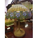 Vintage stained glass shade table lamp 54cm high approx.