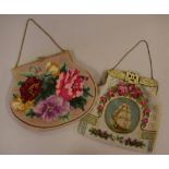 Good vintage beaded bag with diamonte clasp with rose and boat decoration, together with a vintage