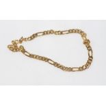 Yellow gold flat link bracelet marked 9K weight: approx 5.8 grams, size: approx 20.5 cm