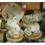 Royal Doulton 'The Coppice' tea set to include 10 trios, plus 2 extra saucers, cake plate, sugar and