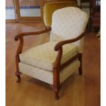 Art Deco era lounge armchair with good upholstery, 67cm wide, 85cm high