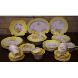 Extensive Shelley "Phlox" dinner set comprising of 6 dinner plates, 6 entree plates, 6 bowls, 5 side