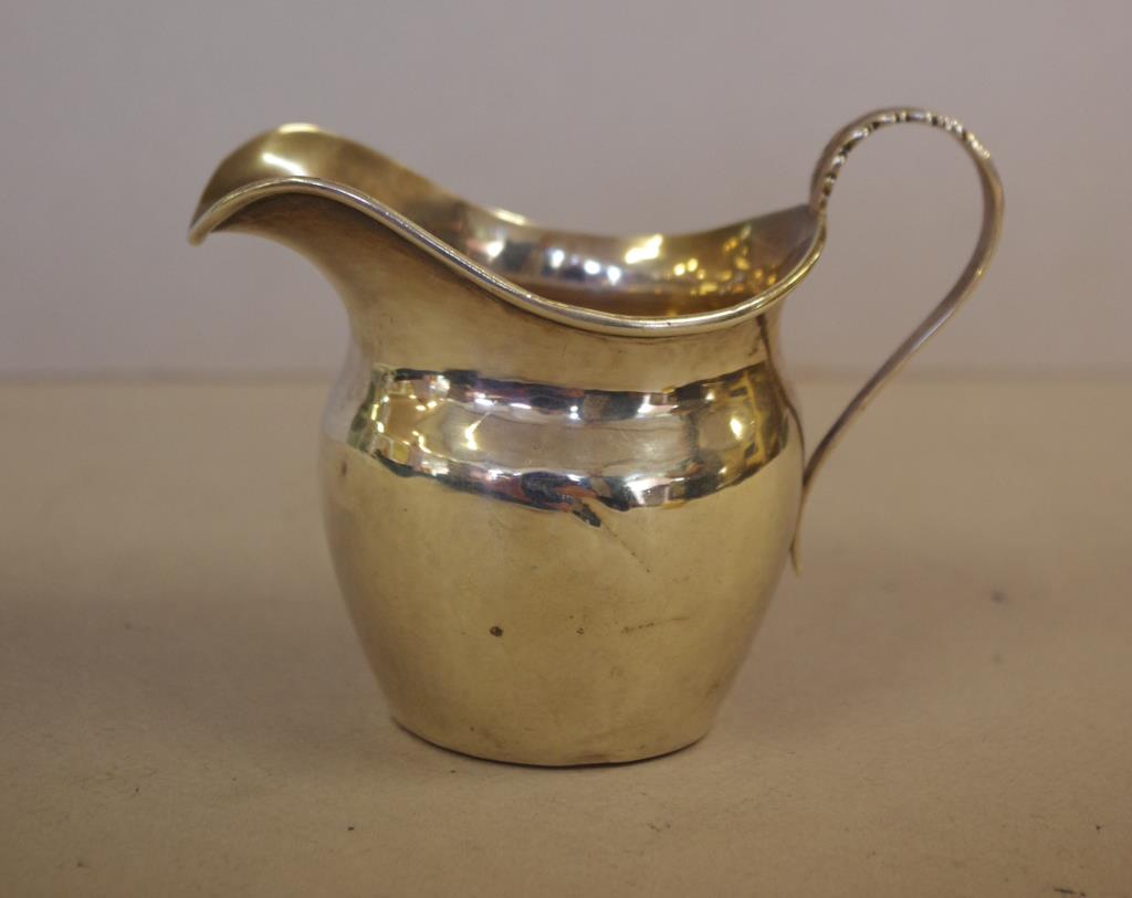 Georgian era silver creamer hallmarks rubbed, 8.5cm high, 89 grams