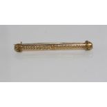 Vintage two tone gold bar brooch weight: approx 3.5 grams (unmarked but tested as 14-15ct)