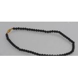 Black coral bead necklace size: approx 42cm length