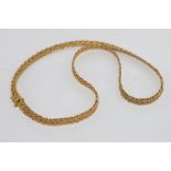 Good 9ct yellow gold woven necklace weight: approx 23.9 grams, size: approx 42 cm length