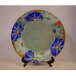 Gray's Pottery hand painted platter, C:1930 with flower and gilt decoration, 36 cm diameter approx.
