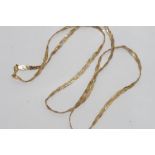 Delicate tri-colour 14ct gold necklace weight: approx 3.1 gram, size: approx 45cm length