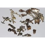 Charm bracelet with charms some marked silver together with a smaller charm bracelet and a