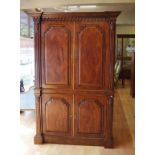 Large antique style 2 height cabinet 134cm wide, 67cm deep, 218cm high