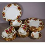 Part Royal Albert "old country rose"dinner set to include 5 dinner plates, 5 entree plates,5