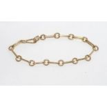 9ct yellow gold long and round link bracelet weight: approx 6.3 grams, size: approx 19cm length
