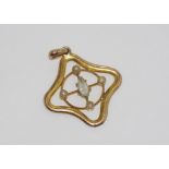 Edwardian 9ct gold pendant marked J.M.D, weight: approx 2.5 grams (marked and tested as 9ct)