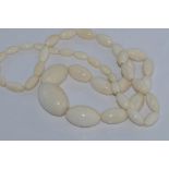 Good vintage graduated ivory bead necklace approx 80cm, from a private collection . NB. this item