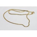 14ct yellow gold flat link necklace weight: approx 6.2 grams, size: approx 42cm length