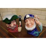 Two Royal Doulton character jugs comprising 'Smuggler' and 'Old Salt', 17 cm high approx. (both)