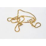 18ct yellow gold box chain weight: approx 6.2 grams, size: approx 40.5cm length