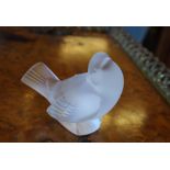 Lalique glass bird figure signed to base, 8.5 cm high