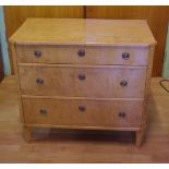 Scandinavian 19th century 3 drawer chest 83cm wide, 46cm deep, 76cm high