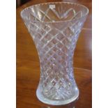 Large cut crystal vase 30.5cm high approx.