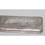 Bar of 99.9% pure silver, Matthey Garrett weight: 511 grams