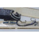 Costume jewellery set comprising of necklace, earrings (clip), brooch / dress clips and a similar