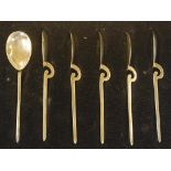 Cased set of 6 sterling silver coffee spoons hallmarked London 1974, 56g approx.