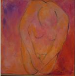 Pat Bird, nude study oil on board, signed lower right, 60cm x 60cm approx.