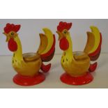 Two vintage Holt Howard "rooster"candlesticks H11cm approx