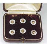 18ct gold & mother of pearl Stud set in original box