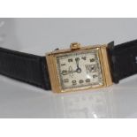 9ct gold cased Cronometer Election men's watch case by Handley