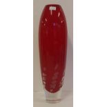 Villeroy and Boch red bubble art glass vase H32cm approx