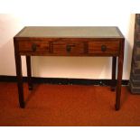 Oriental hall table with 3 drawers, 107cm wide, 37cm deep, 84cm high approx