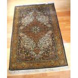 Vintage middle eastern woolen blend rug in brown and neutral tones, 184cm X 120cm approx