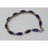 Silver and lapis lazuli bracelet